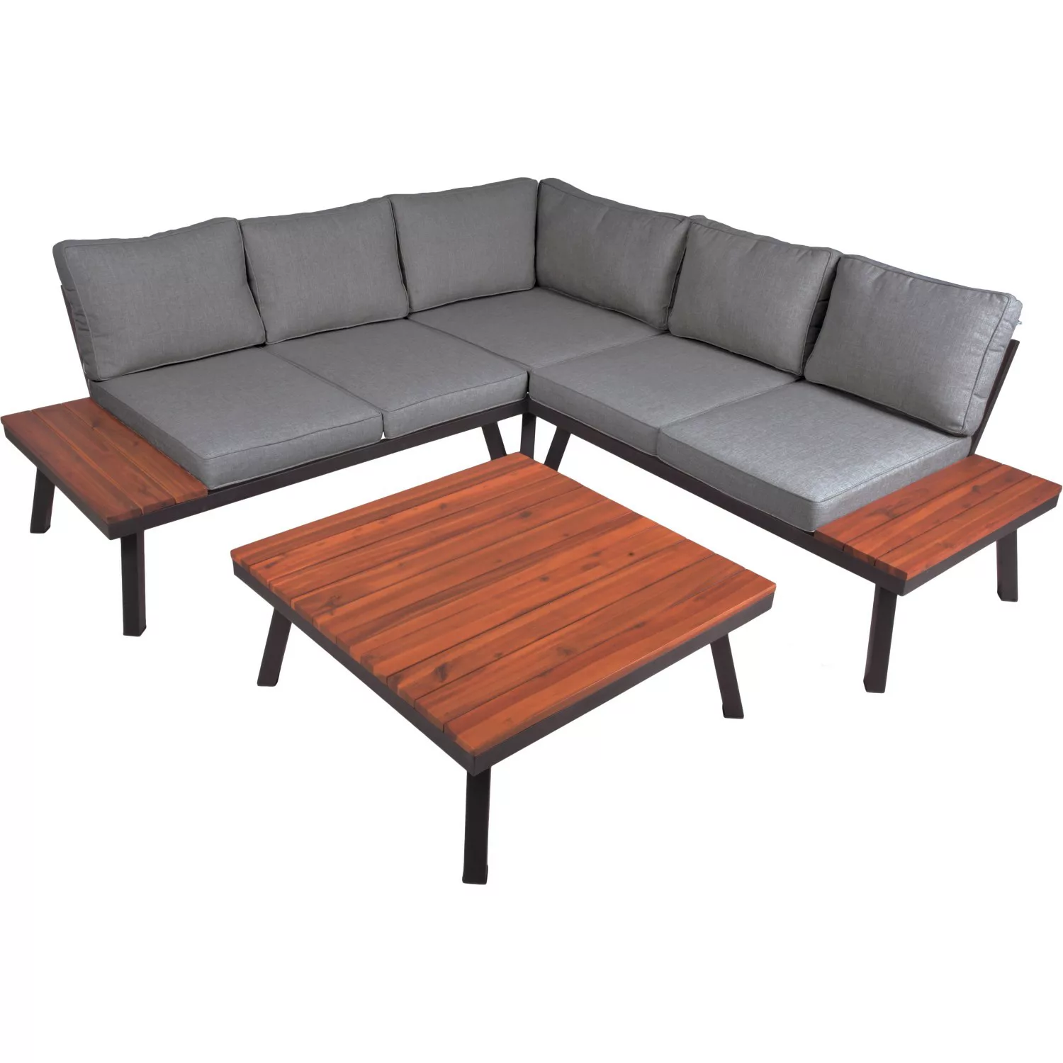 Garden Pleasure Lounge-Set Theresa 4-teilig Dunkelgrau FSC® günstig online kaufen