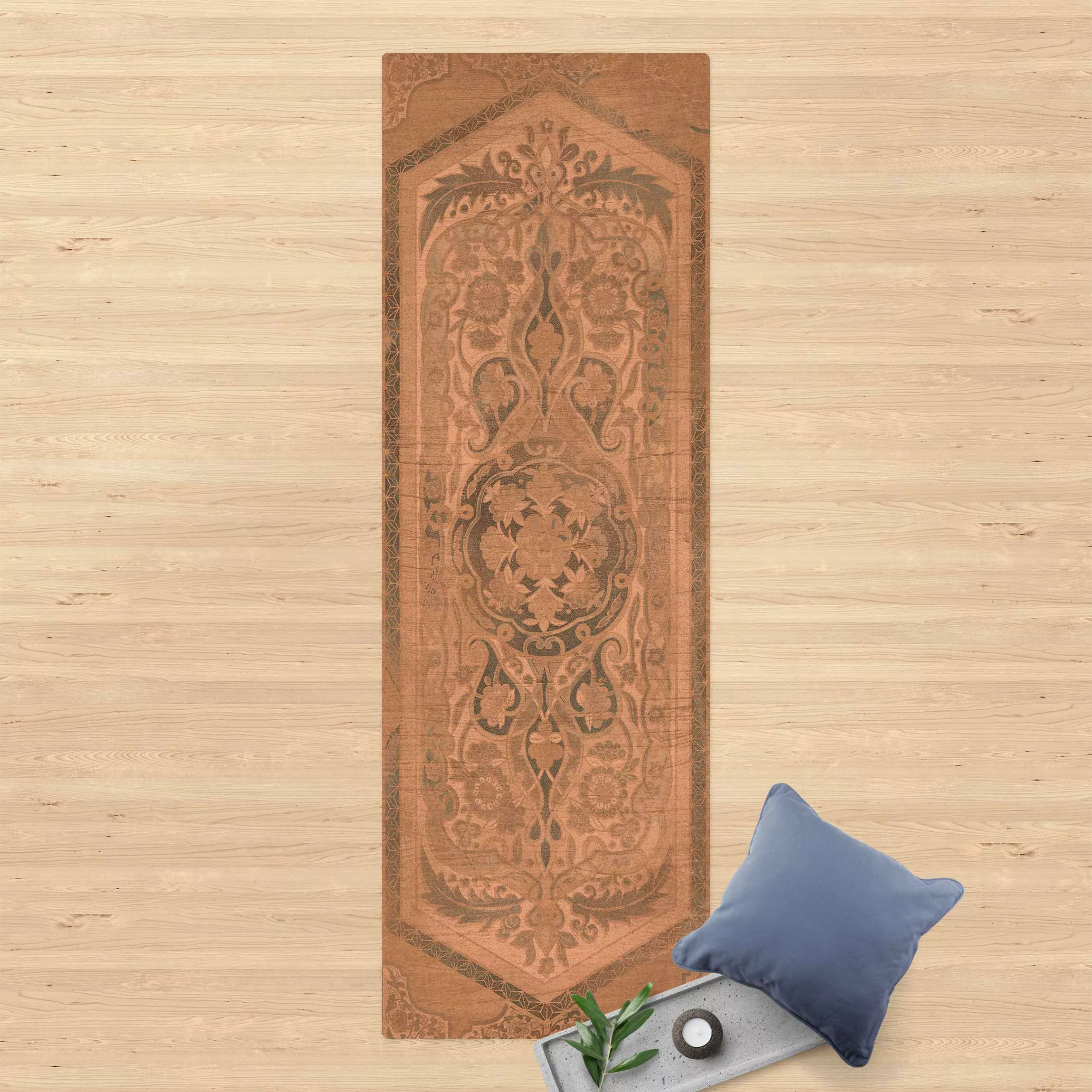 Kork-Teppich Holzpaneel Persisch Vintage IV günstig online kaufen