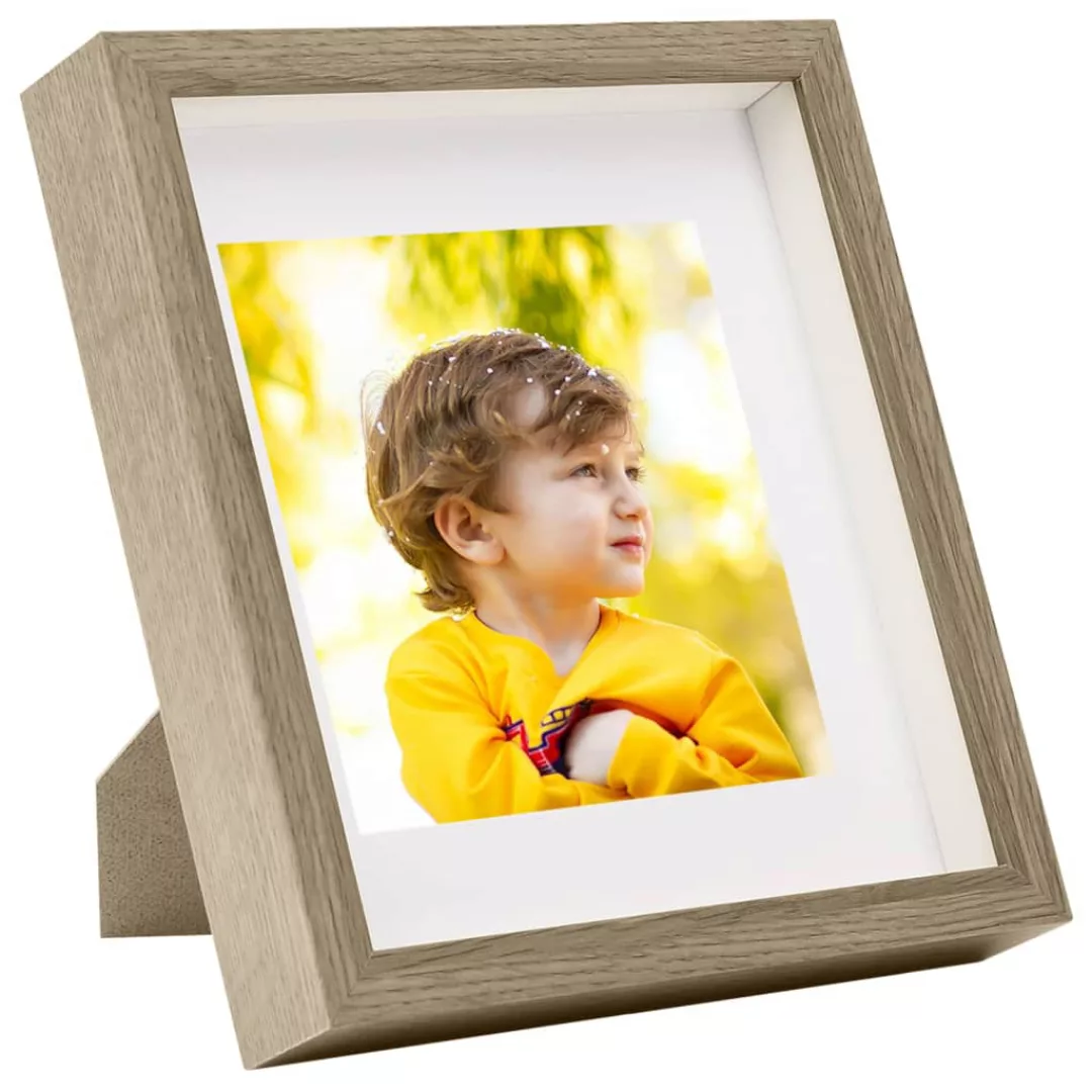3d-box-bilderrahmen 3stk. Dunkles Holz 28x28cm Für 20x20cm Bild günstig online kaufen