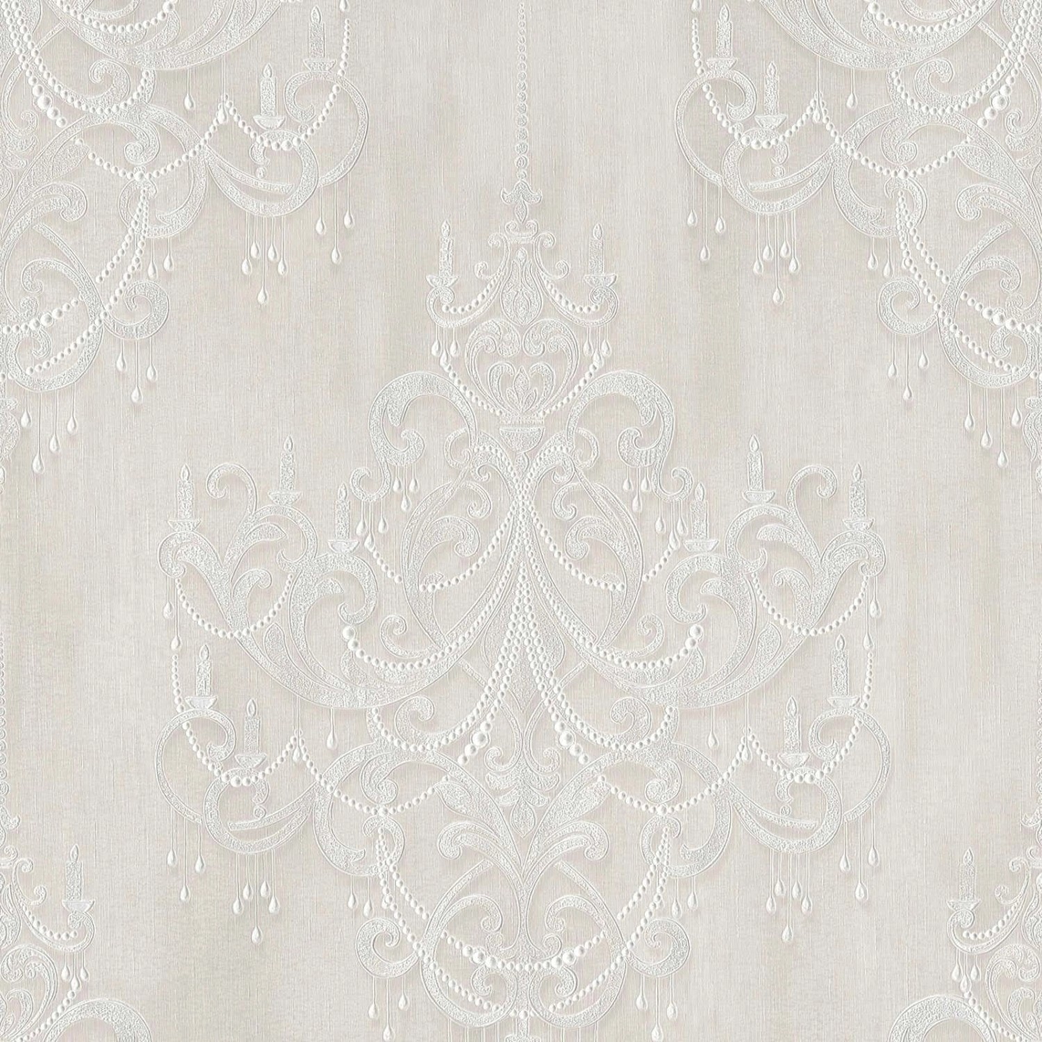 Bricoflor Neobarock Tapete Grau Silber Elegante Vliestapete mit Kronleuchte günstig online kaufen