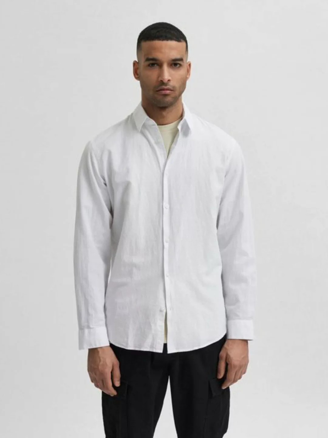 SELECTED HOMME Blusenshirt SLHSLIM-NEW LINEN SHIRT LS NOOS günstig online kaufen