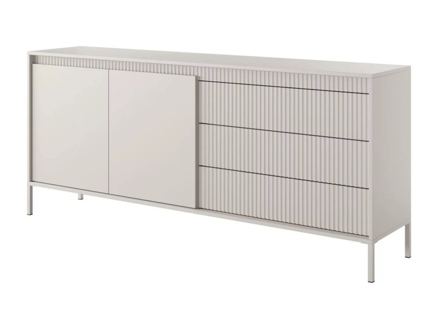 Sideboard mit 3 Schubladen & 2 Türen - MDF - Beige - NURSEMA günstig online kaufen