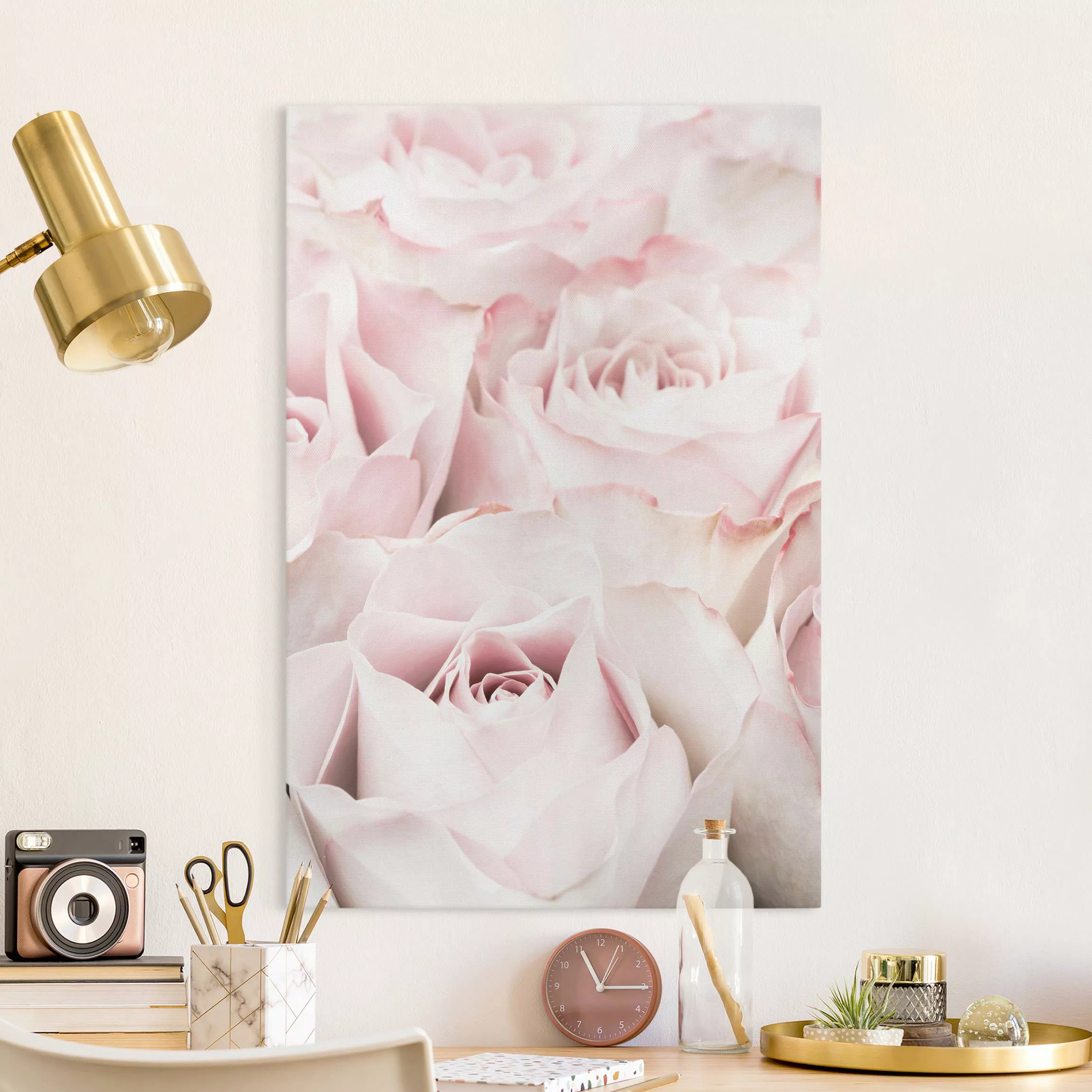 Leinwandbild Rosenbouquet in Altrosa günstig online kaufen