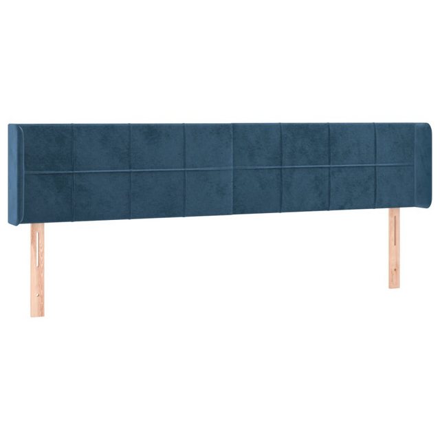 vidaXL Bett, Kopfteil mit Ohren Dunkelblau 163x16x78/88 cm Samt günstig online kaufen