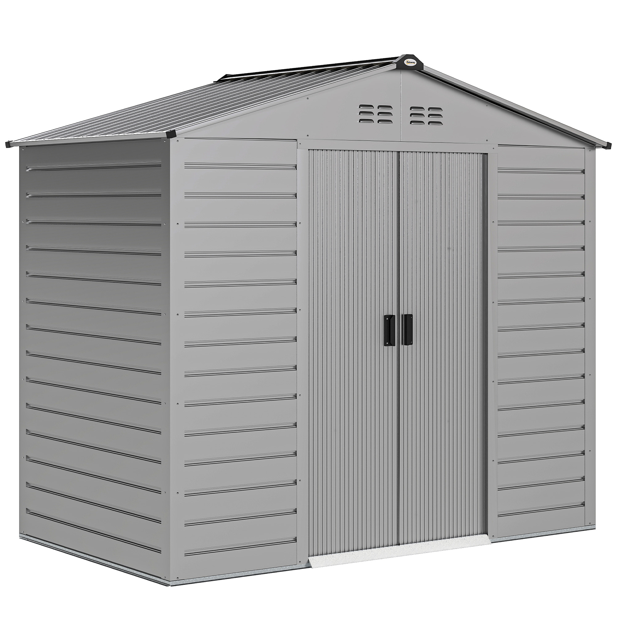 Outsunny Verzinkter Stahl Gerätehaus 2,43㎡ 213x131x192cm Geräteschuppen mi günstig online kaufen