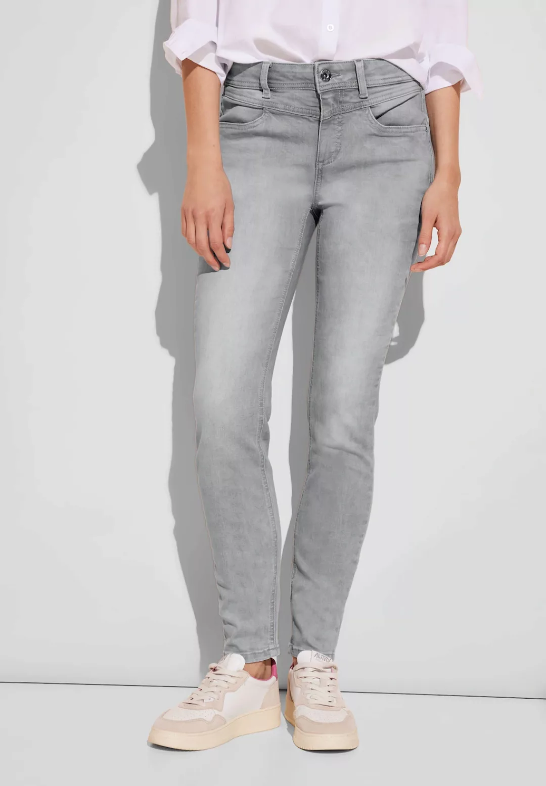 STREET ONE Slim-fit-Jeans in grauer Waschung günstig online kaufen