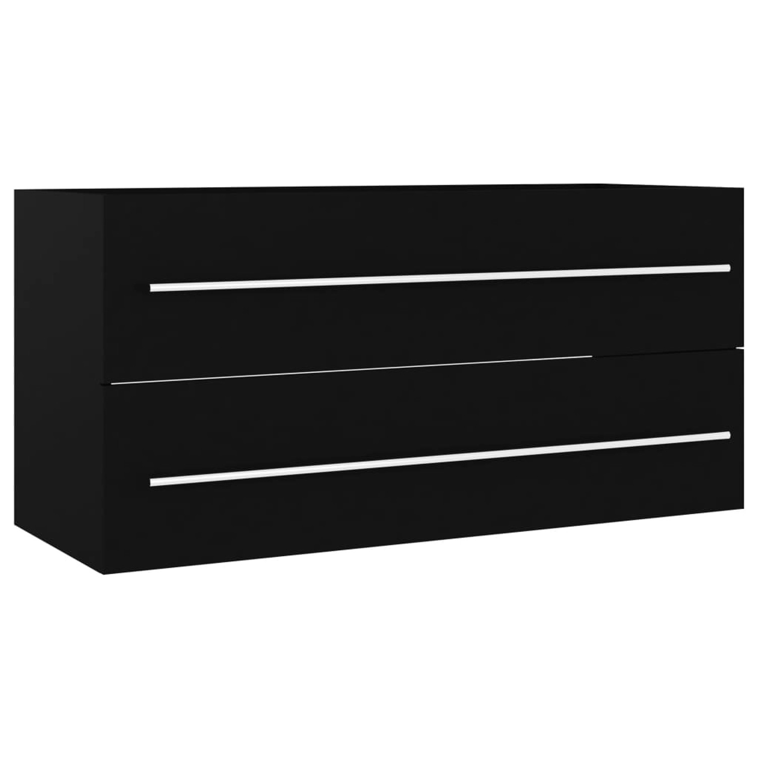 vidaXL Waschbeckenunterschrank Schwarz 100x38,5x48 cm Holzwerkstoff günstig online kaufen