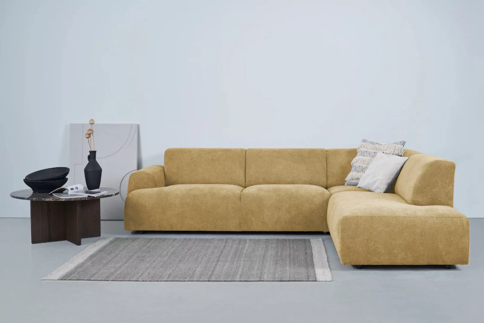 andas Ecksofa "Linkka, Breite 282 cm", L-Form, in einem weichen Chenille-St günstig online kaufen