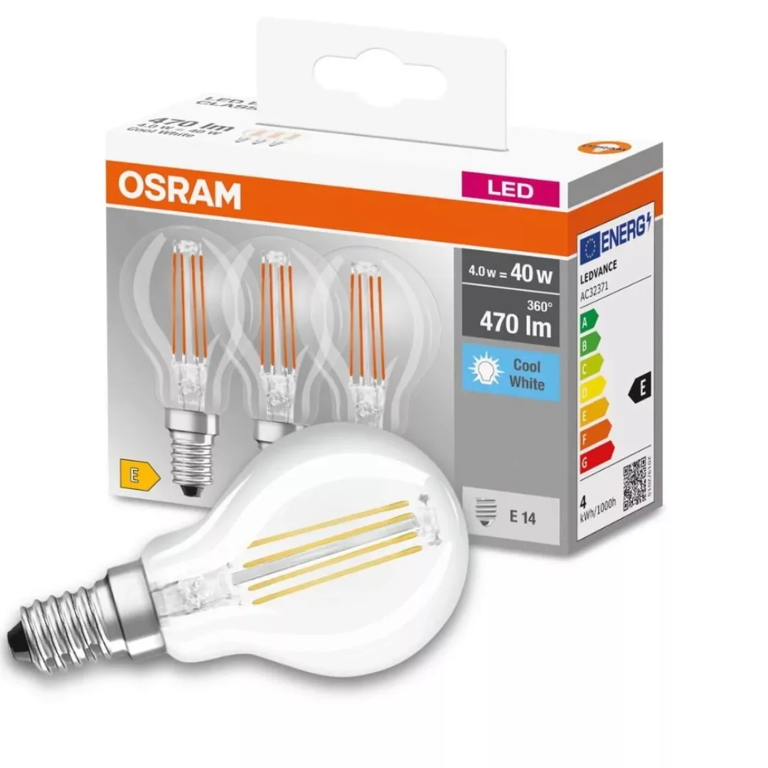 OSRAM LED-Lampe E14 P40 4W Filament 840 470lm 3er günstig online kaufen