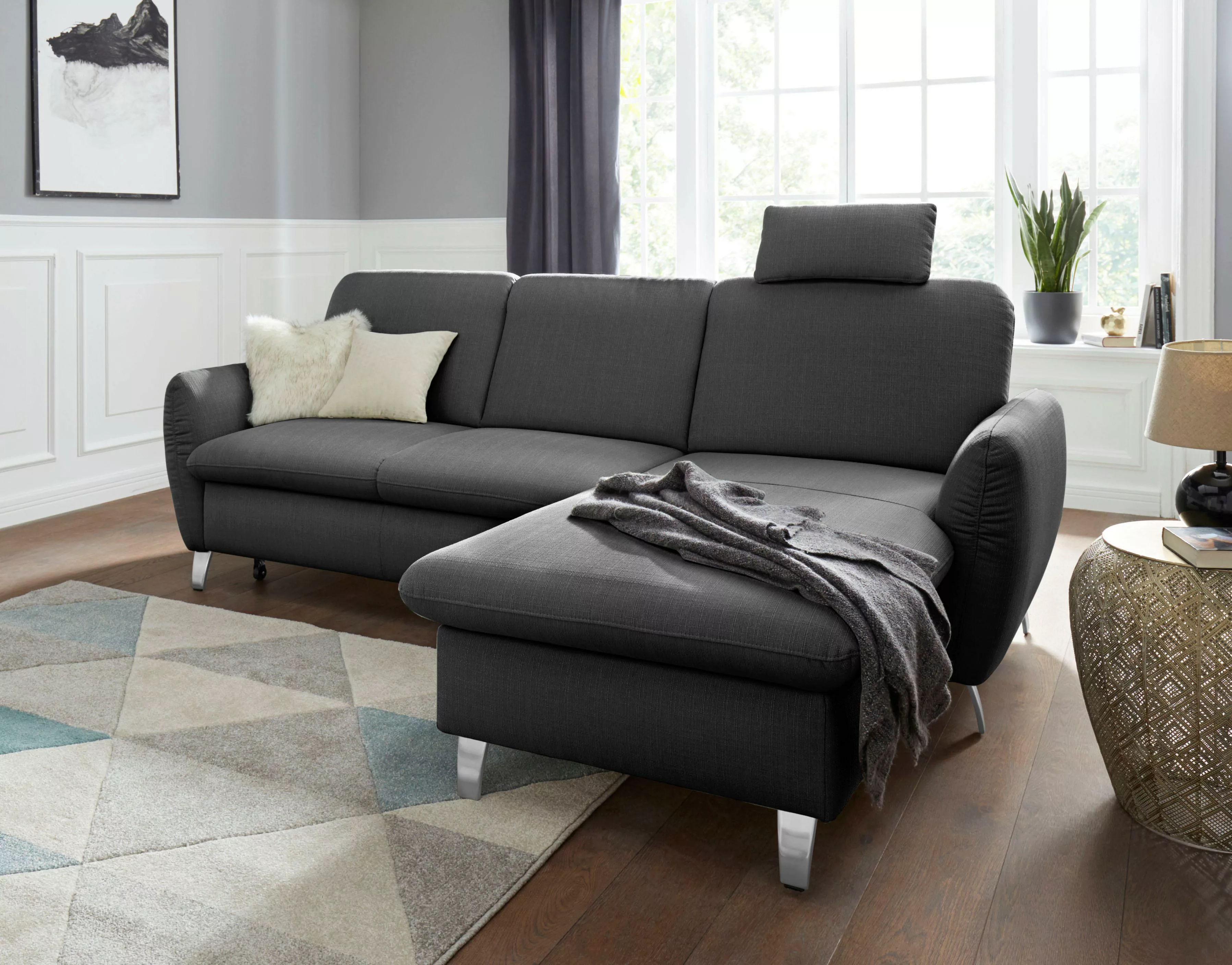 sit&more Ecksofa "Daytona L-Form", mit Federkern, einer Kopfstütze und wahl günstig online kaufen