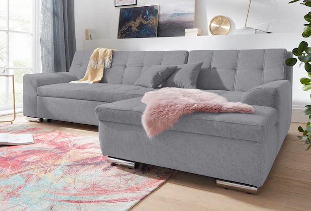 DOMO collection Ecksofa "Aversa, moderne Steppung im Sitz und Rücken, gesch günstig online kaufen