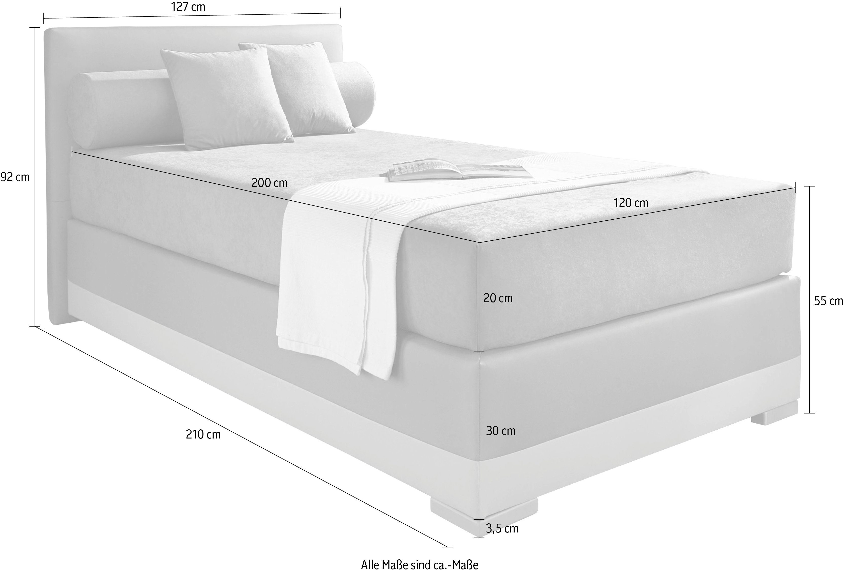 Maintal Boxspringbett "Lago", in 3 verschiedenen Matratzenarten, H2 oder H3 günstig online kaufen