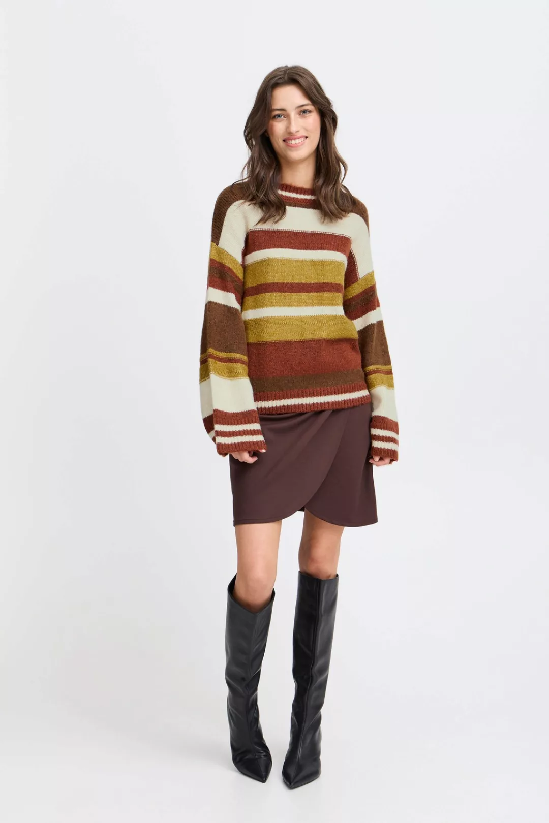 b.young Strickpullover BYOKSANA STRIPED JUMPER - bequemer Rundhalspullover günstig online kaufen