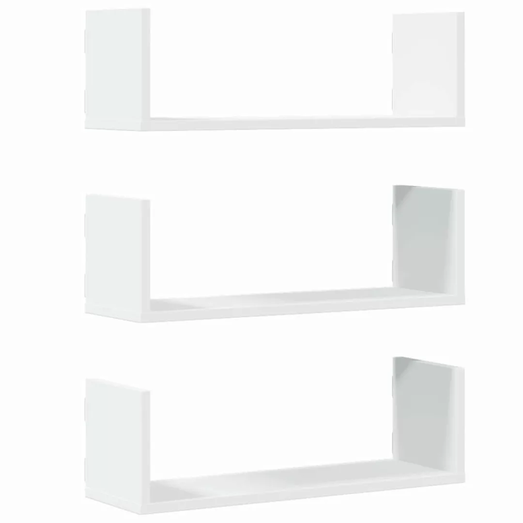 vidaXL Regal Wandregale 3 Stk. Weiß günstig online kaufen