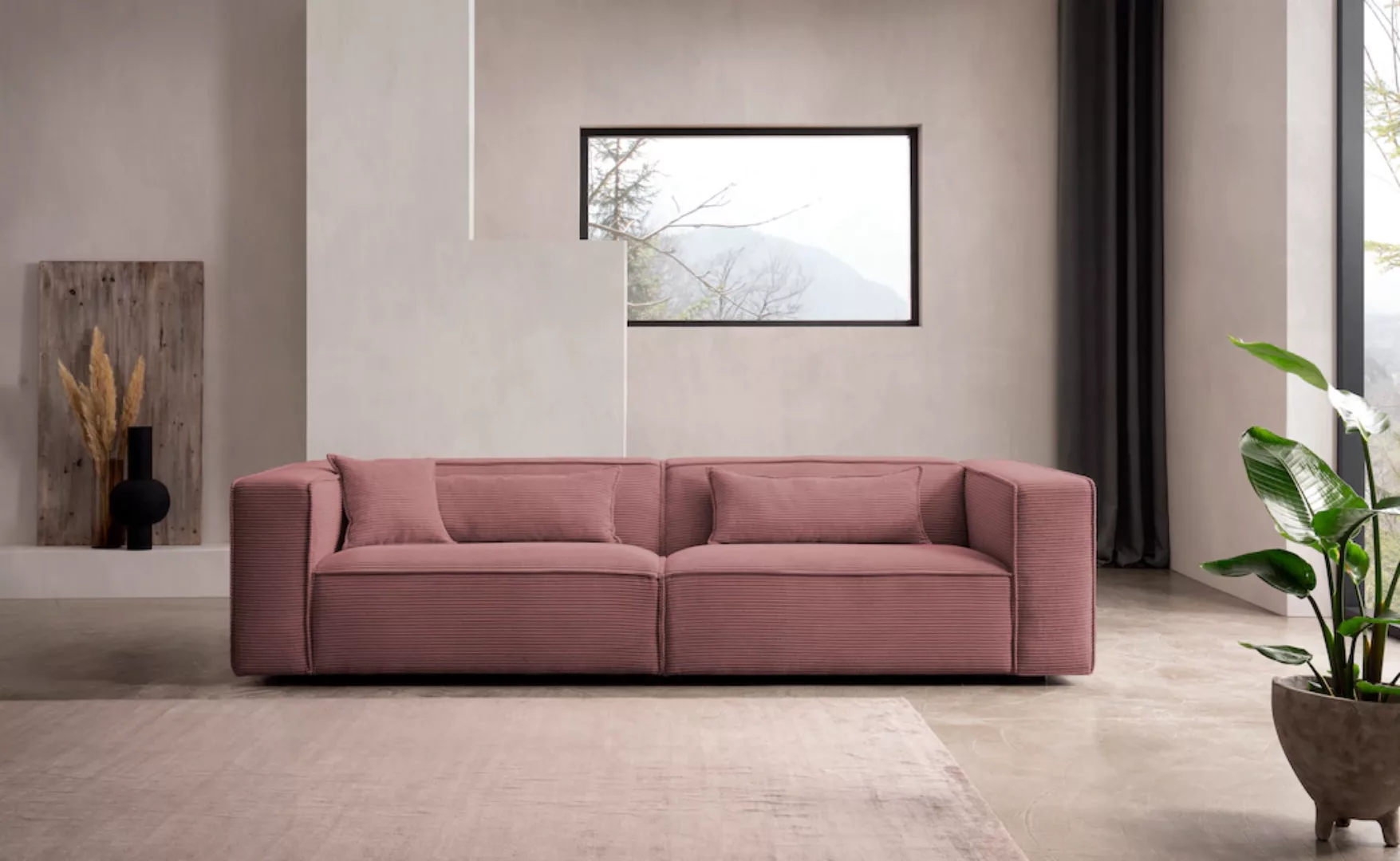 LeGer Home by Lena Gercke 3-Sitzer "PIARA, Couch mit Kedernaht, Sofa in Cor günstig online kaufen