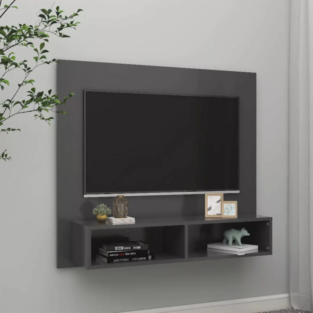 Tv-wandschrank Grau 102x23,5x90 Cm Spanplatte günstig online kaufen