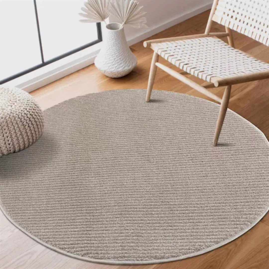 Carpet City Teppich »233-82-FANCY805-R«, rund, Kurzflor, Einfarbig, 3D-Opti günstig online kaufen