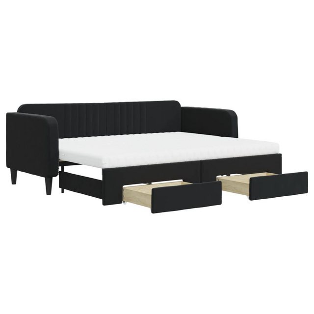 vidaXL Bett Tagesbett Ausziehbar mit Schubladen Schwarz 80x200 cm Samt günstig online kaufen