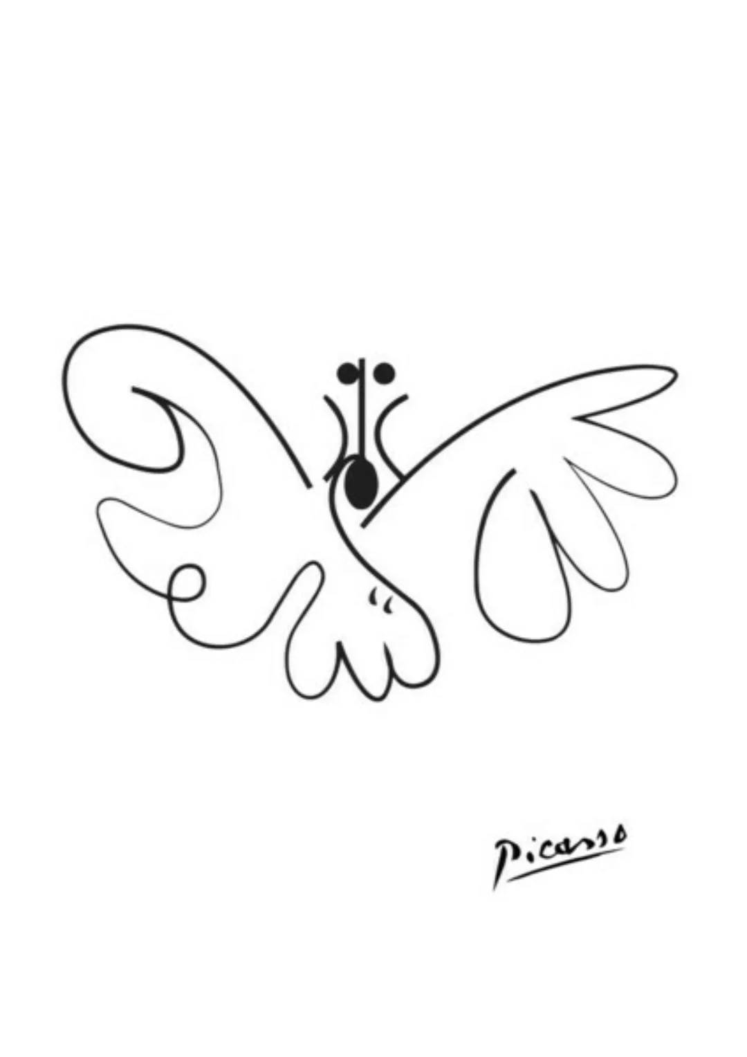 Poster / Leinwandbild - Picasso Schmetterling günstig online kaufen