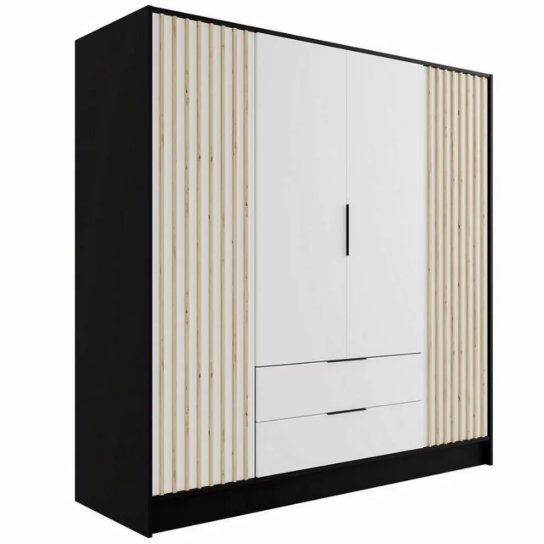 ALTDECOR Drehtürenschrank NELIA (Kleiderschrank Aluminium-Leisten Lamelle) günstig online kaufen