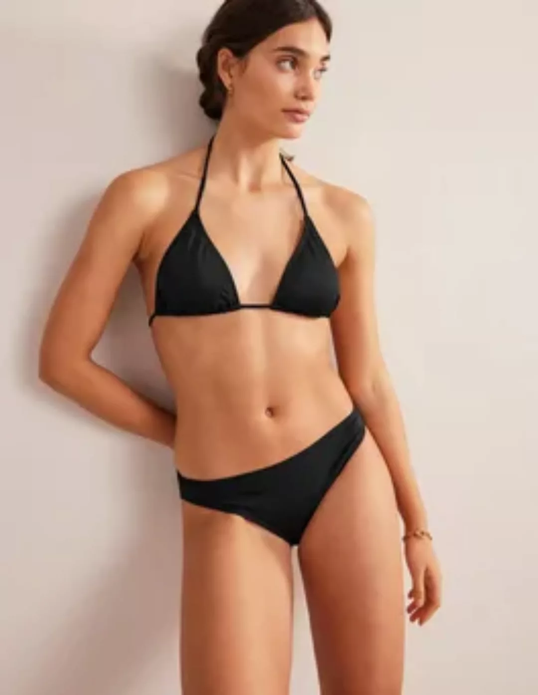 Klassische Bikinihose Damen Boden, Schwarz günstig online kaufen