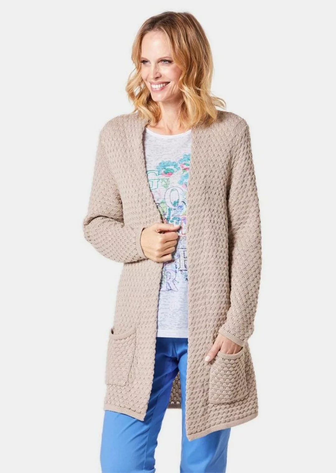 GOLDNER Strickjacke Kurzgröße: Strickjacke in raffinierter Struktur günstig online kaufen