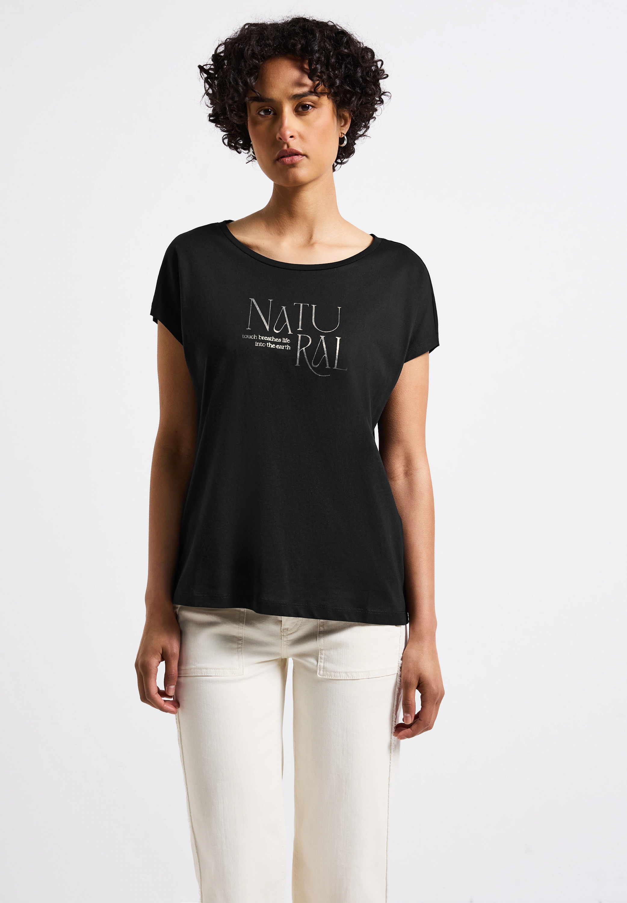 STREET ONE T-Shirt, mit Materialmix günstig online kaufen