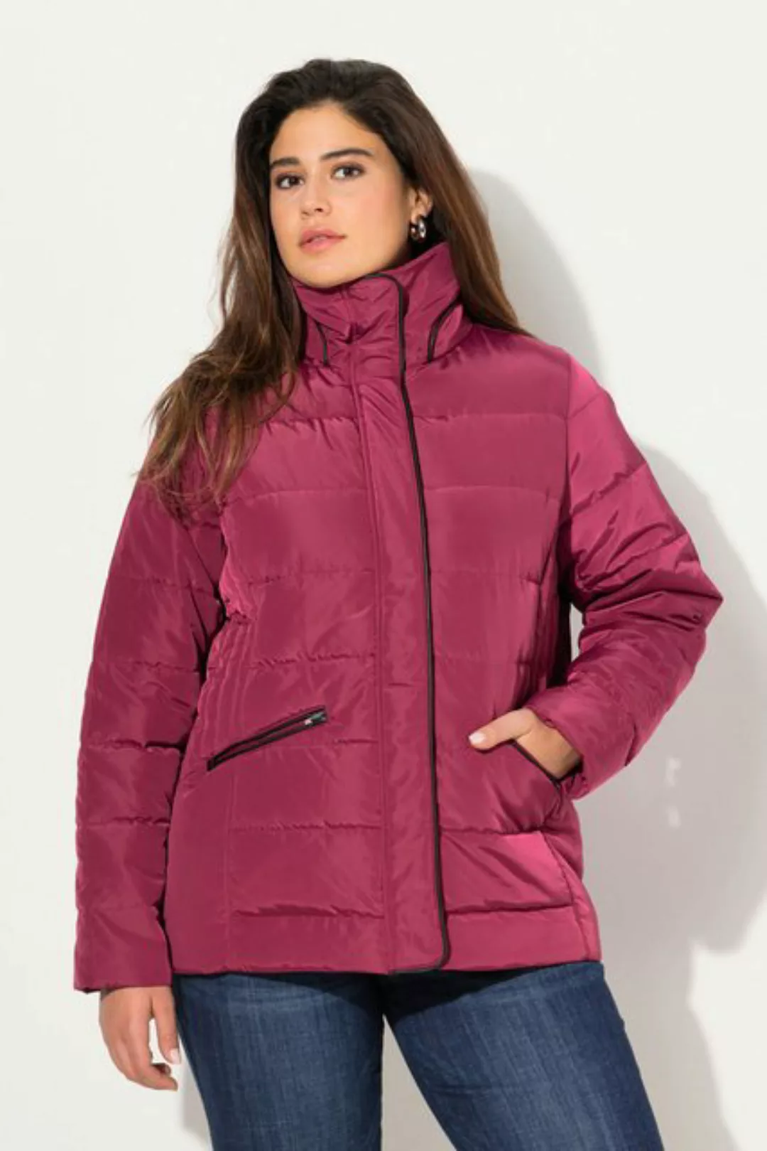 Ulla Popken Steppjacke Steppjacke mit leichter Wattierung Stehkragen günstig online kaufen