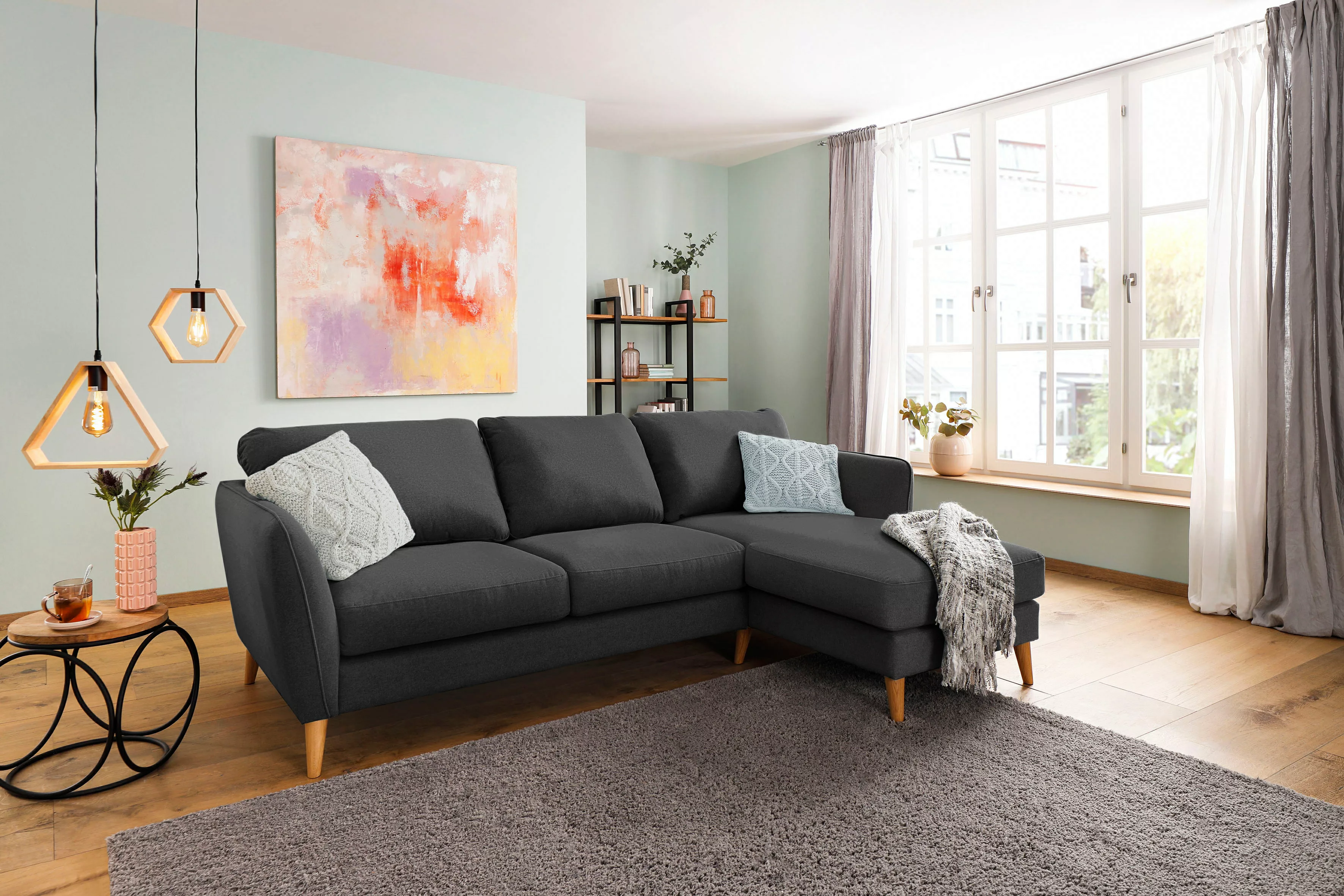 Home affaire Ecksofa "MARSEILLE (242/152cm),L-Form, Rec. rechts/links", Mas günstig online kaufen