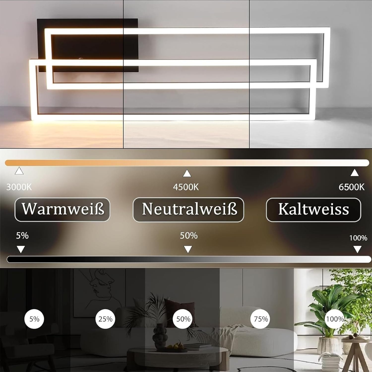 Nettlife LED Deckenleuchte Holz Wohnzimmer Dimmbar günstig online kaufen