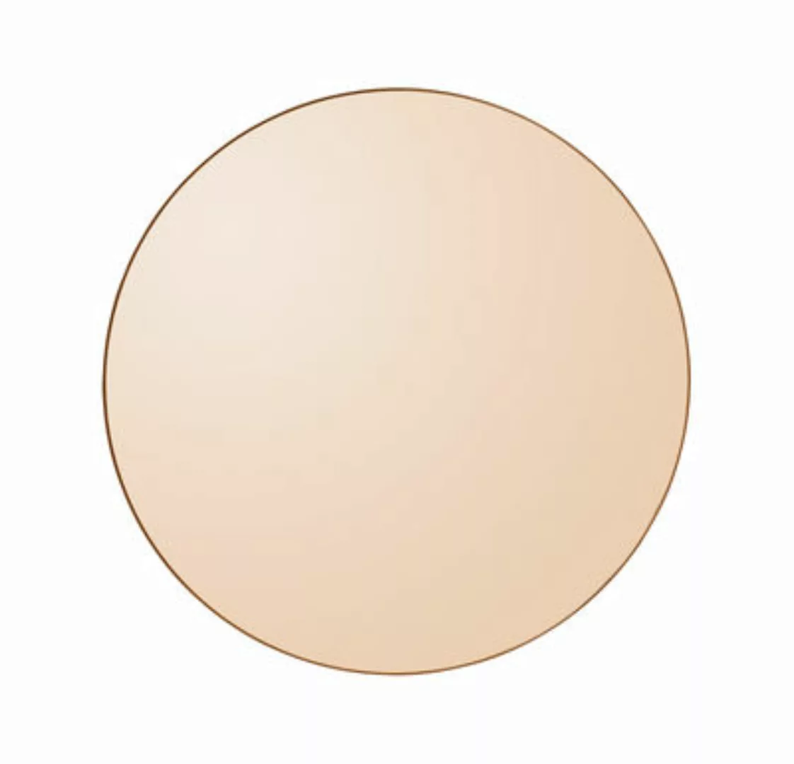 Wandspiegel Circum Small holz orange rosa / Ø 70 cm - AYTM - Orange günstig online kaufen