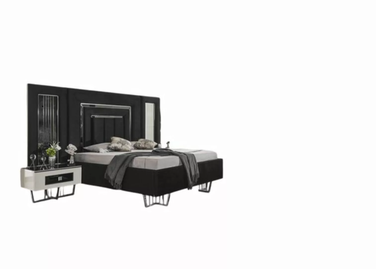 JVmoebel Bett Schlafzimmer Schrank Möbel Metall Luxus Betten Elegant Bett M günstig online kaufen