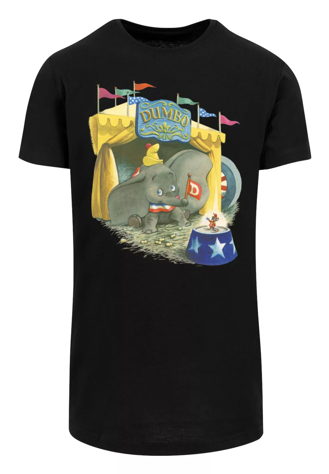 F4NT4STIC Kurzarmshirt "F4NT4STIC Herren Disney Dumbo Circus with Shaped Lo günstig online kaufen