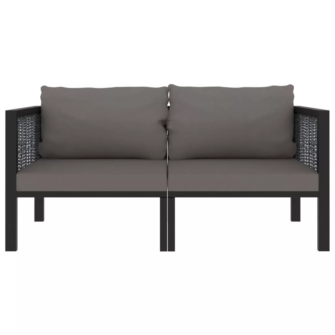 2-sitzer-sofa Mit Auflage Anthrazit Poly Rattan günstig online kaufen