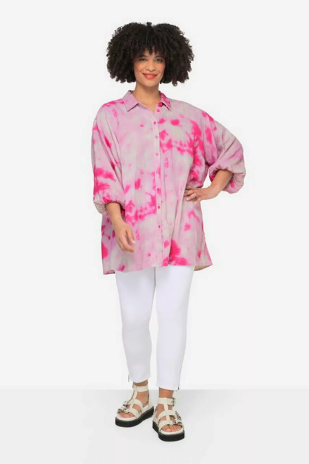 Angel of Style Hemdbluse Musselin-Hemdbluse Batikmuster günstig online kaufen
