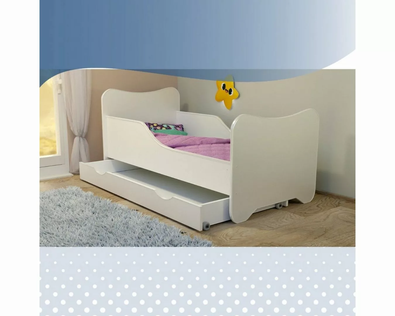 Stillerbursch Jugendbett Kinderbett 70x140 Schublade Matratze Rausfallschut günstig online kaufen