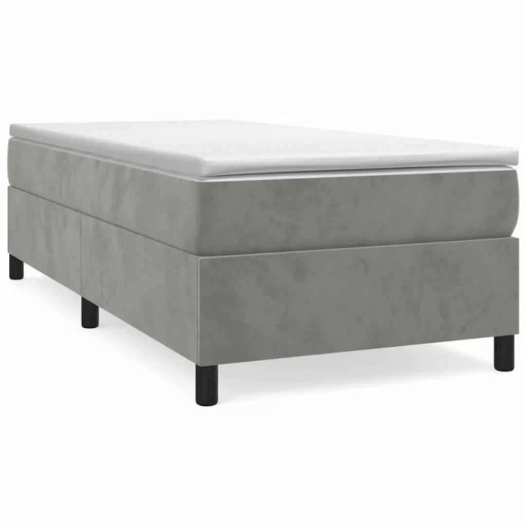 vidaXL Boxspringbett mit Matratze Hellgrau 100x200 cm Samt1400326 günstig online kaufen