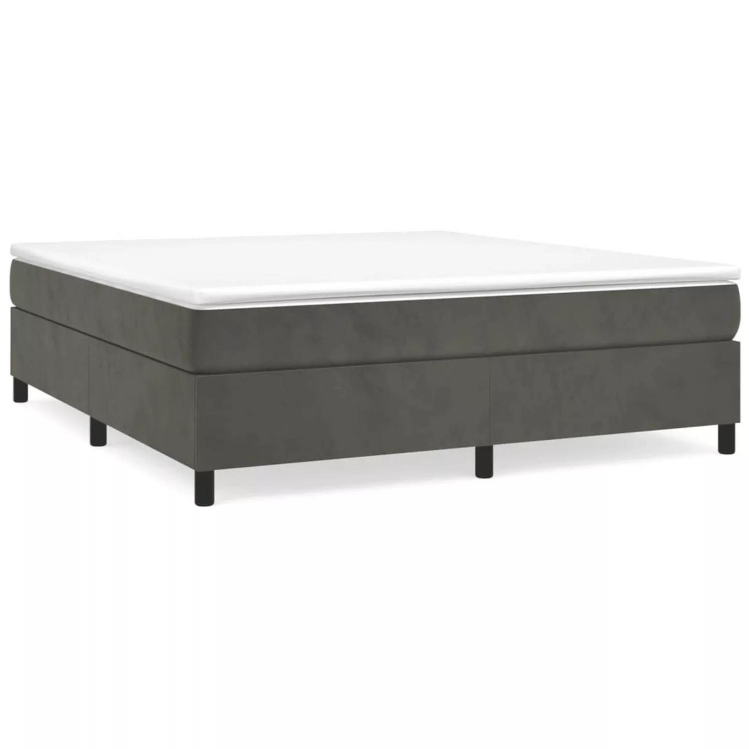 vidaXL Boxspringbett mit Matratze Dunkelgrau 160x200 cm Samt1400138 günstig online kaufen