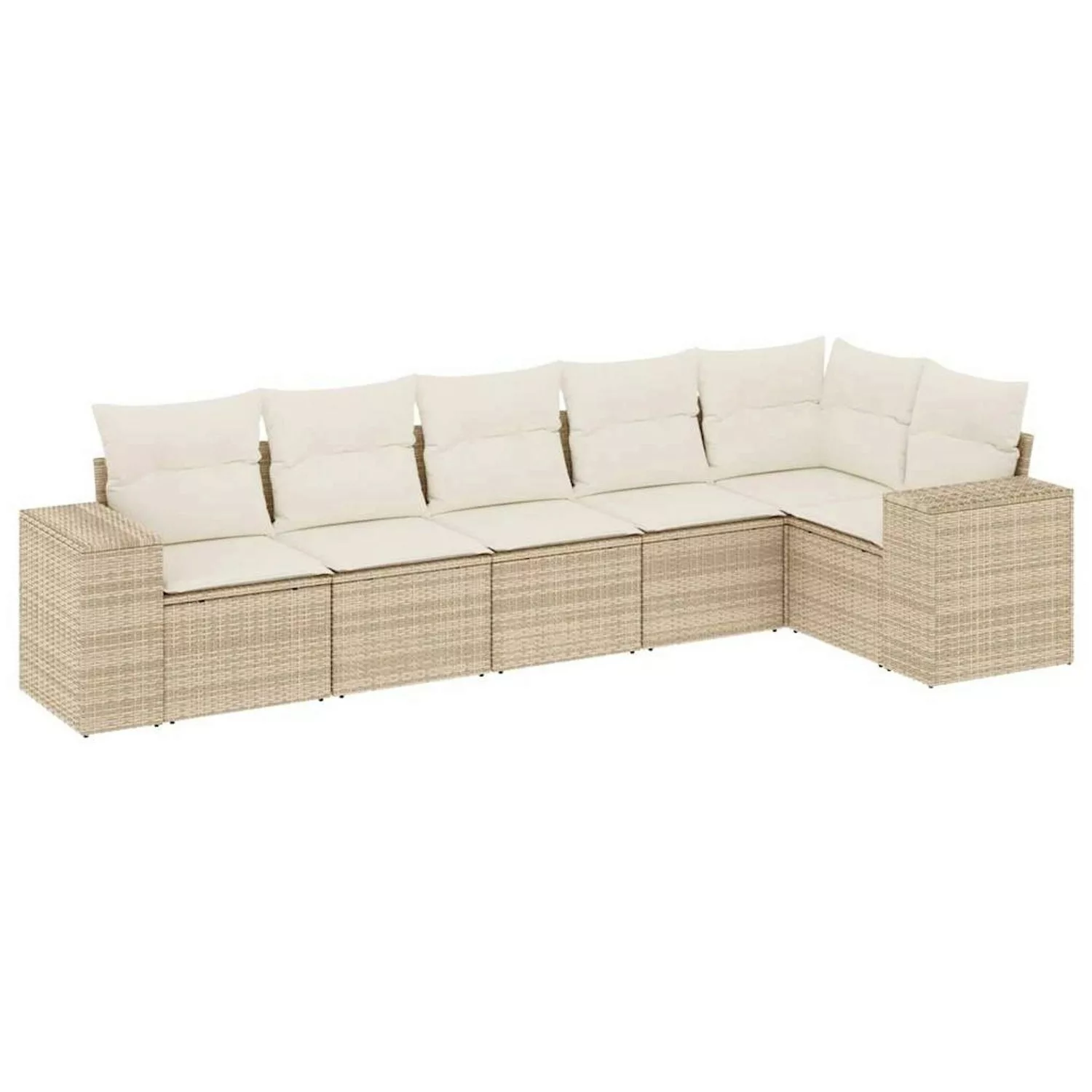 vidaXL 6-tlg Garten-Sofagarnitur mit Kissen Beige Poly Rattan Modell 292 günstig online kaufen