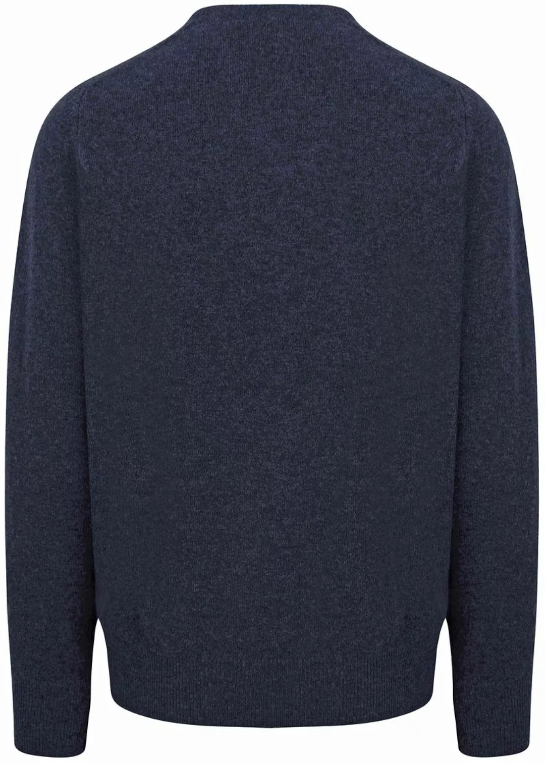 William Lockie V-Ausschnitt Pullover Lammwolle Indigo Melange - Größe XL günstig online kaufen