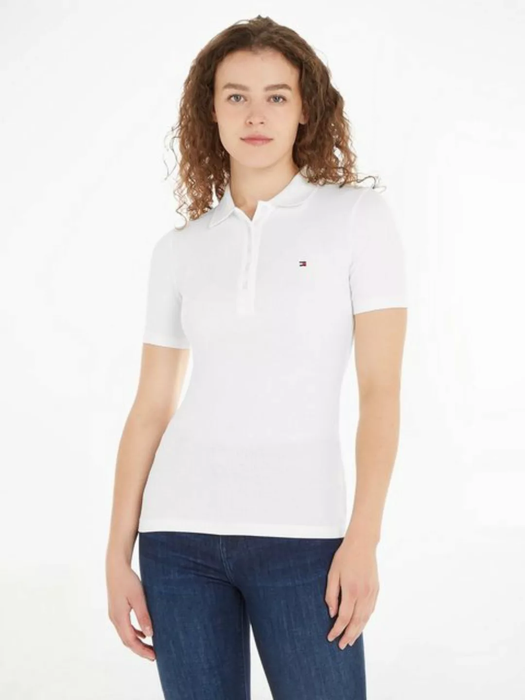 Tommy Hilfiger Poloshirt SLIM 5X2 RIB POLO mit langer Knopfleiste günstig online kaufen