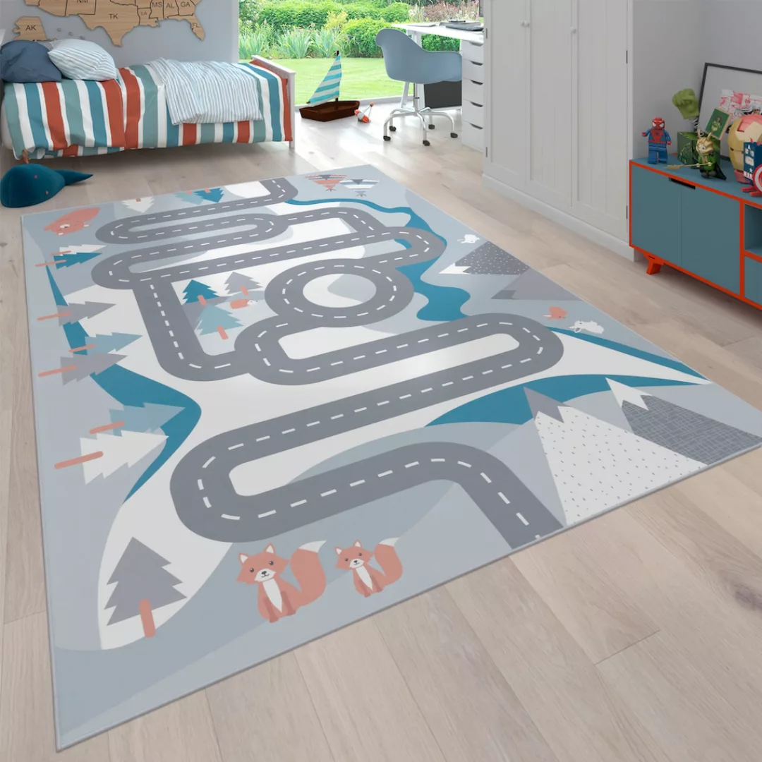 Paco Home Kinderteppich »Bino 574«, rechteckig, 4 mm Höhe, Kurzflor, Straße günstig online kaufen