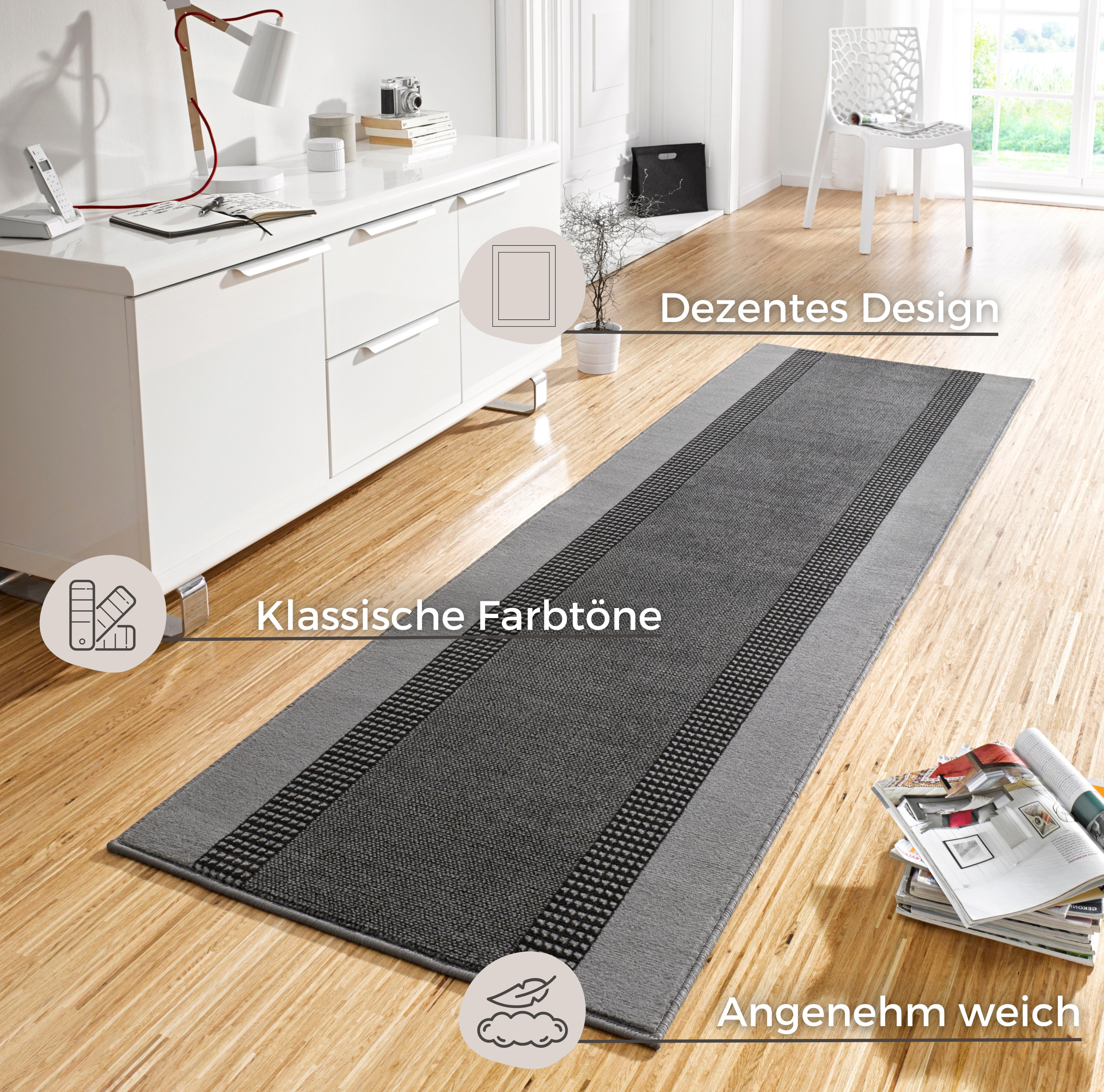 HANSE Home Teppich »Band«, rechteckig, Kurzflor, Weich, Wohnzimmer, Schlafz günstig online kaufen