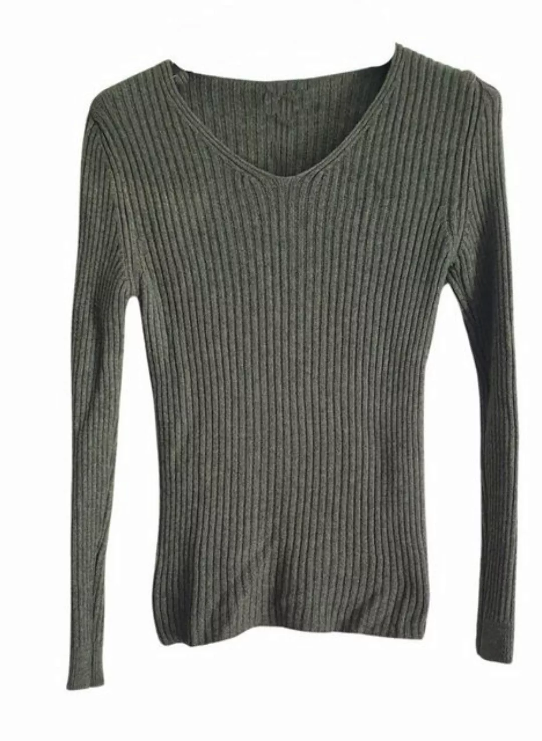 Charis Moda V-Ausschnitt-Pullover Pullover in figurbetonendem Rippstrick günstig online kaufen