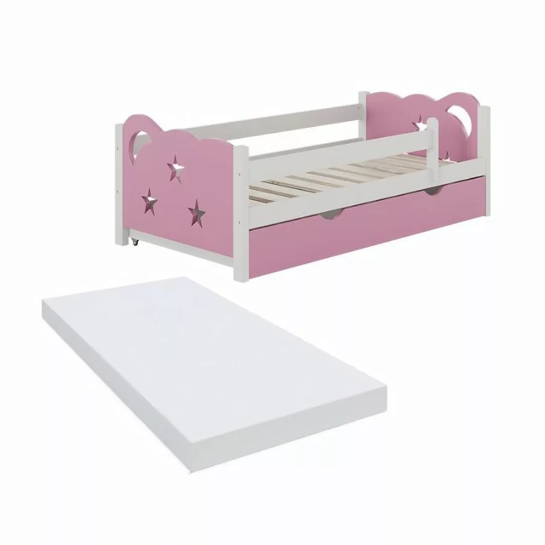 VitaliSpa® Kinderbett Jessica, Rosa/Weiß, 70x140 cm mit Schublade, ohne Mat günstig online kaufen