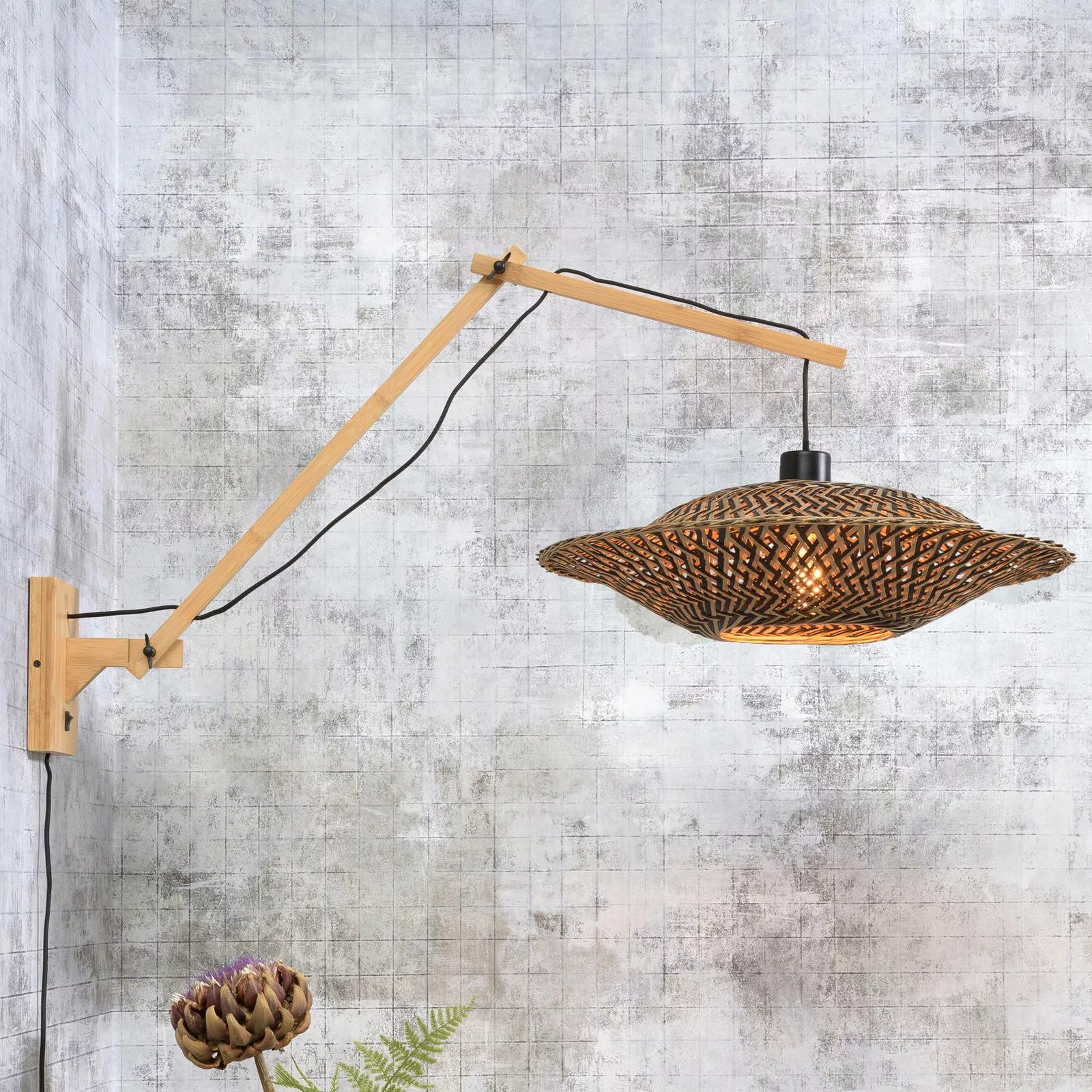 GOOD & MOJO Bali Wandlampe 2 Arme, natur, 44x12cm günstig online kaufen