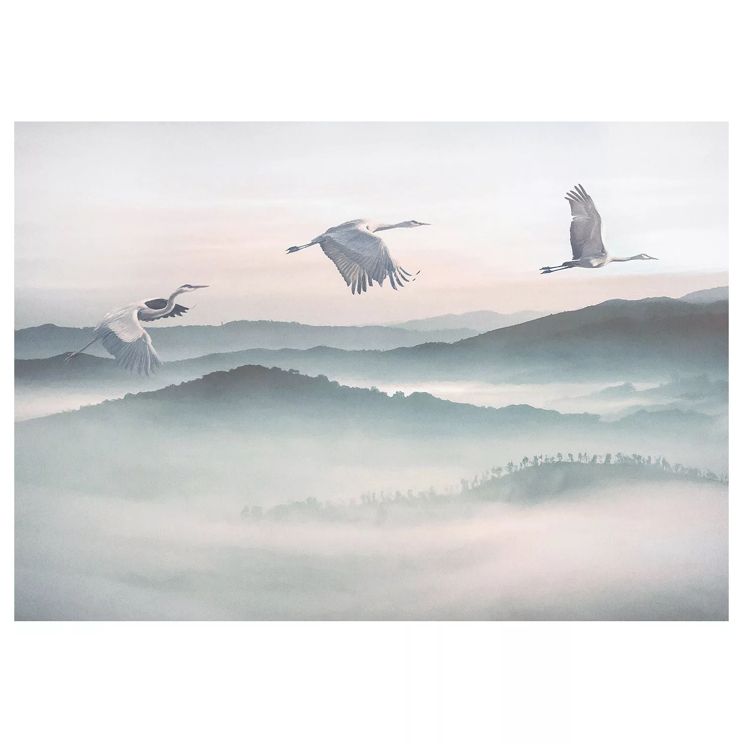 KOMAR Vlies Fototapete - Mystic Cranes - Größe 400 x 280 cm mehrfarbig günstig online kaufen