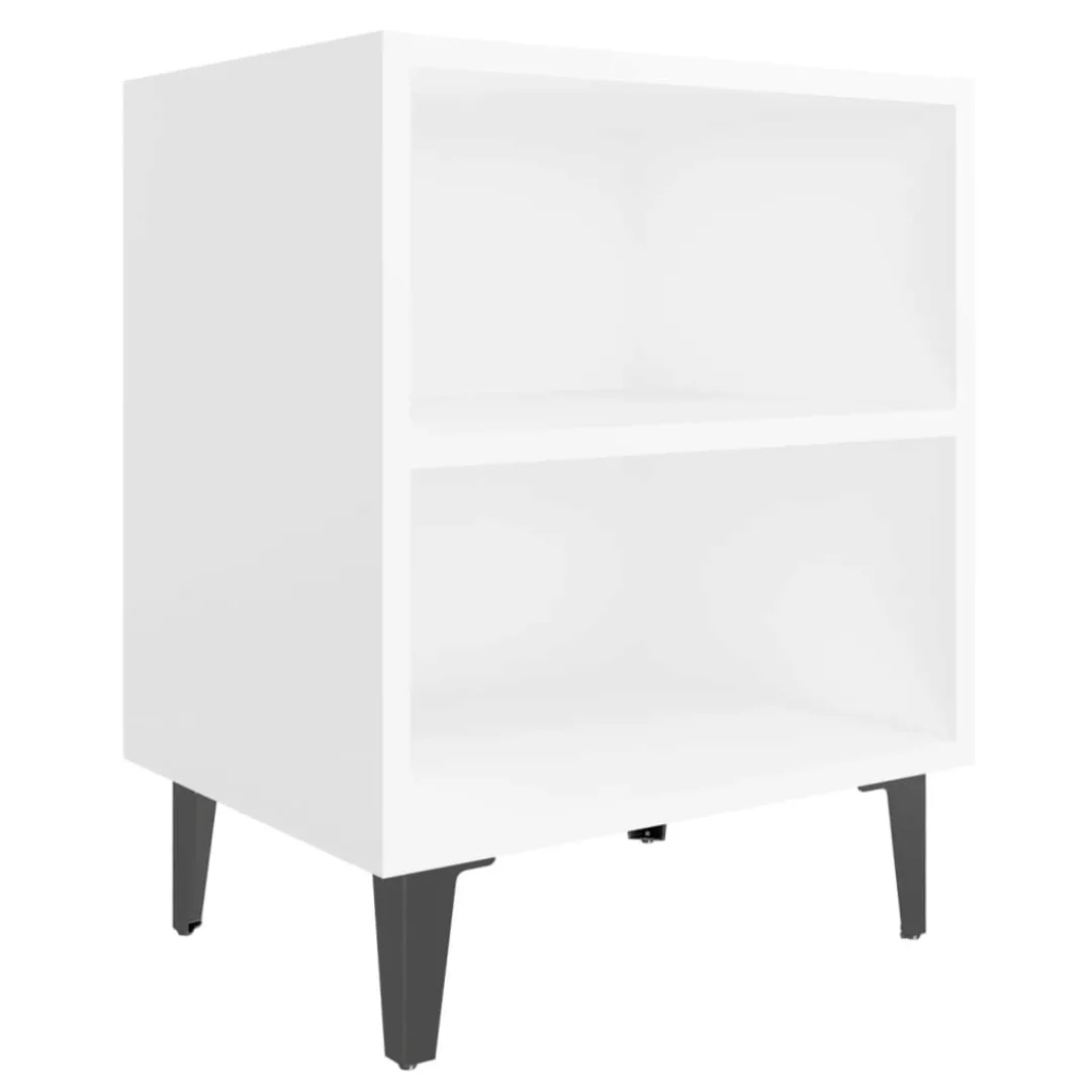 Nachttisch Mit Metallbeinen Weiß 40x30x50 Cm günstig online kaufen