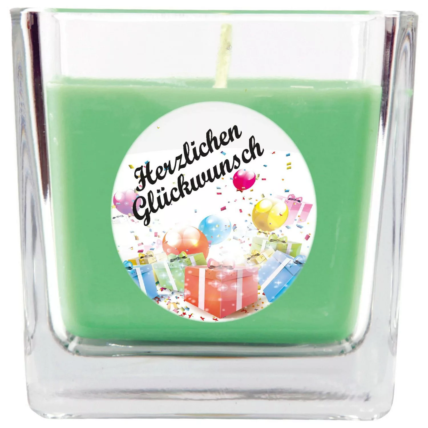 HS Candle Duftkerze & Glas Happy Birthday Viereck Coconut Limes Geschenke günstig online kaufen