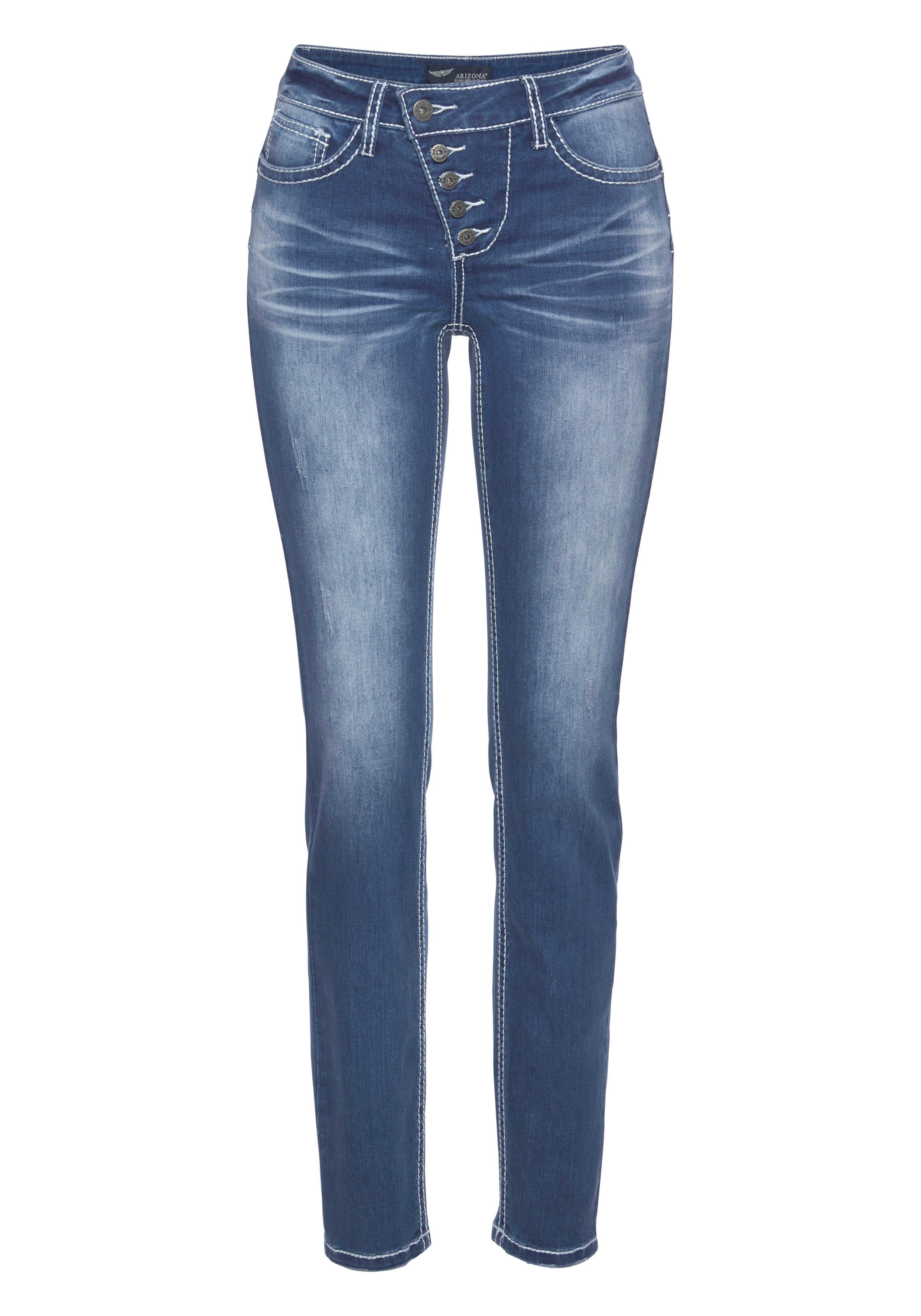 Arizona Slim-fit-Jeans Heavy Washed - Shaping Mid Waist günstig online kaufen